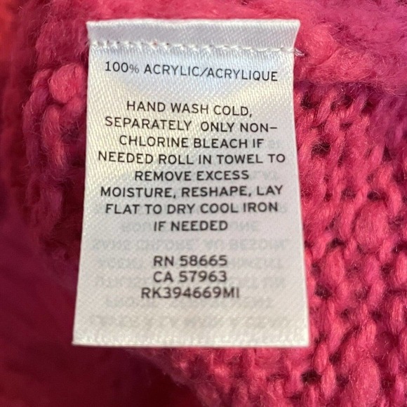 Abound Pullover Sweater Size Small Pink Mock Neck Casual Barbie Core Lon… - Picture 7 of 8